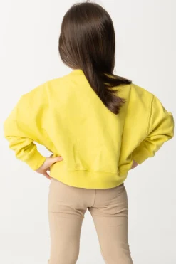 Elisabetta Franchi Bambina Felpa con Etichetta LogoCEDAR LABEL PINK FLUO