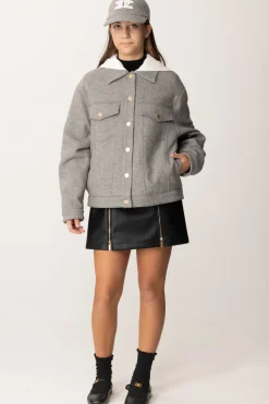 Elisabetta Franchi Bambina Giubbotto con CapuccioGRIGIO/AVORIO/ NERO