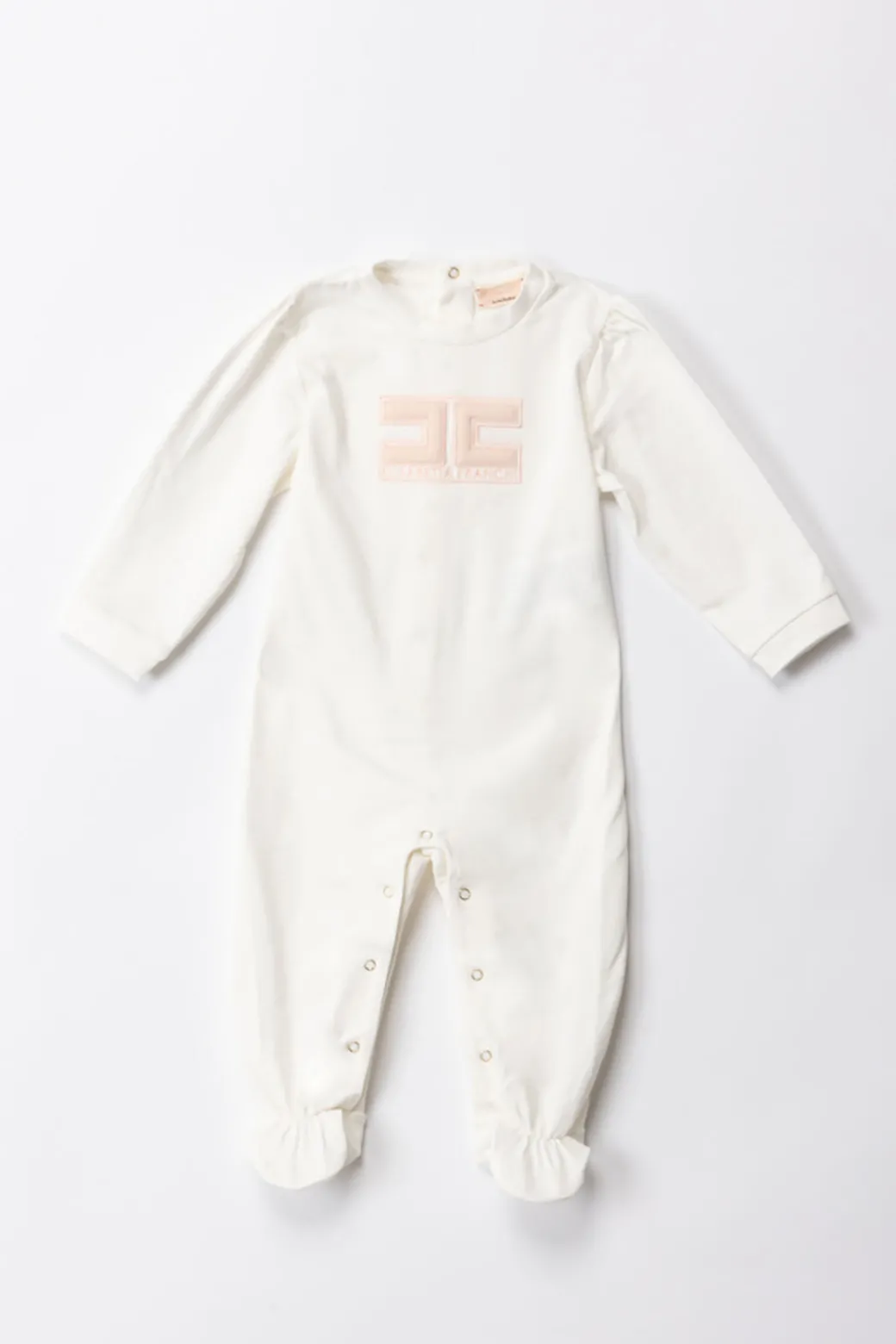 Elisabetta Franchi Bambina Tutina con Ricamo EmbossedIVORY/PORCELAIN