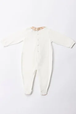 Elisabetta Franchi Bambina Tutina con Dettagli Logati a ContrastoST. NUDE-BURRO/IVORY