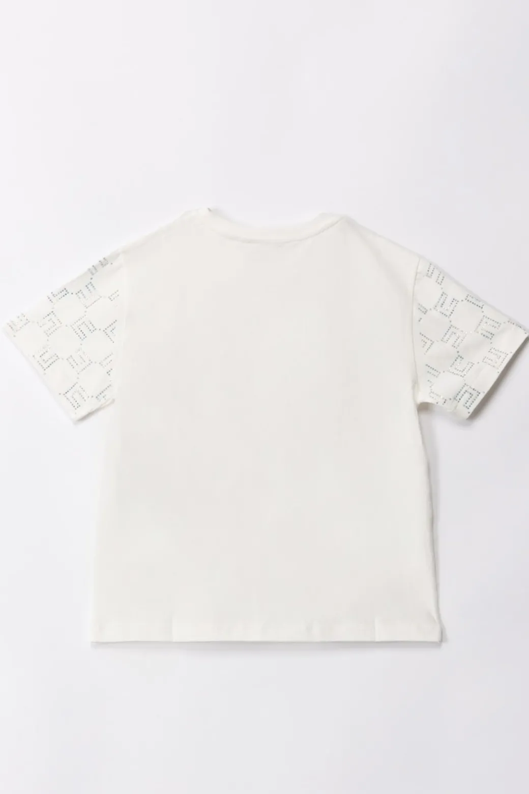 Elisabetta Franchi Bambina T-shirt con Pattern Logo In StrassLIGHT CREAM