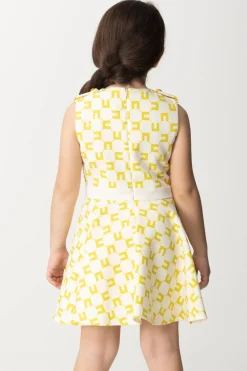 Elisabetta Franchi Bambina Abito Smanicato Stampa Cc CubicaBUTTER/CEDAR