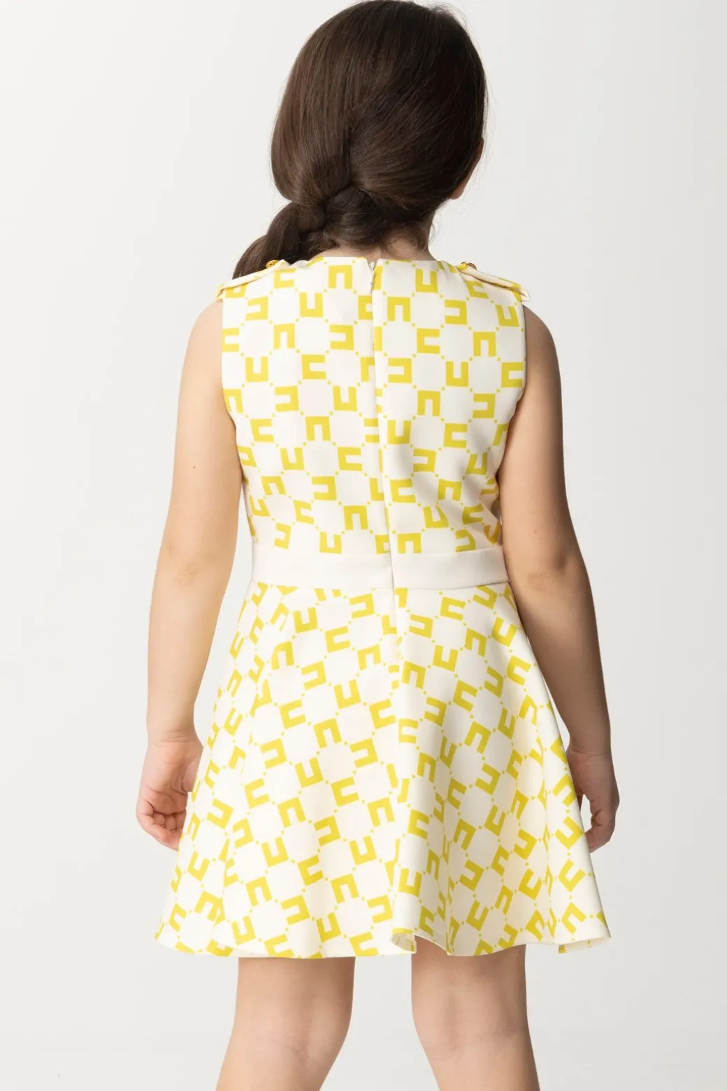 Elisabetta Franchi Bambina Abito Smanicato Stampa Cc CubicaBUTTER/CEDAR