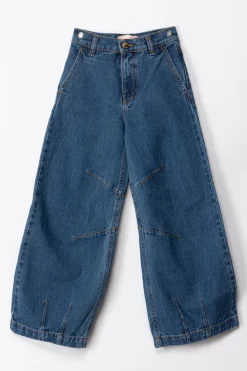 Elisabetta Franchi Bambina Jeans Ampi con CucitureDENIM BLUE