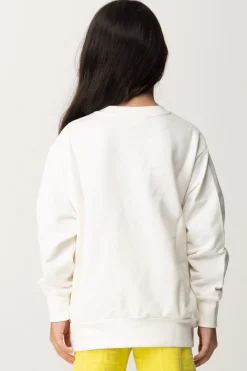 Elisabetta Franchi Bambina Maxi Felpa con Logo In GelLIGHT CREAM