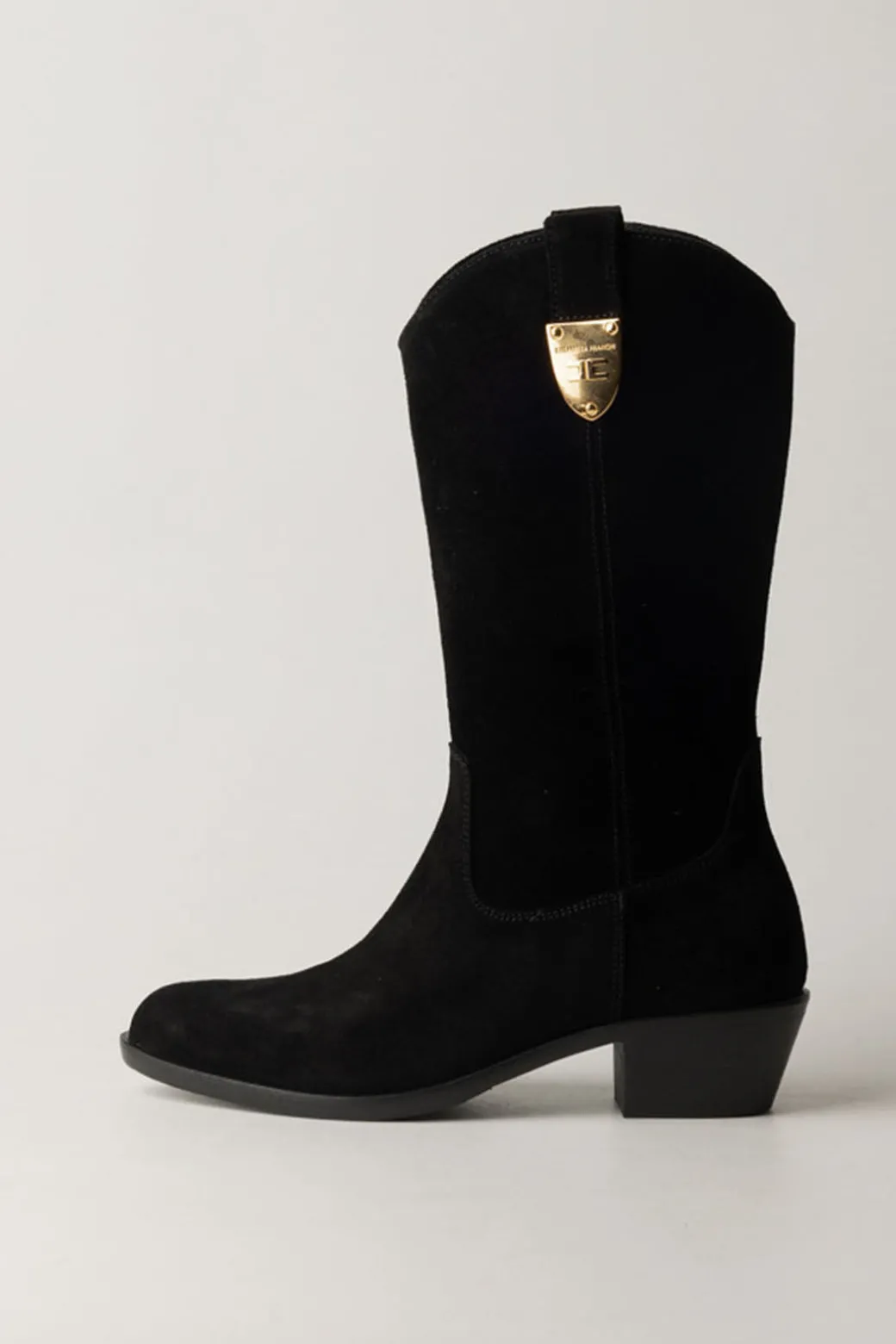 Elisabetta Franchi Bambina Stivali Texani ScamosciatiNERO