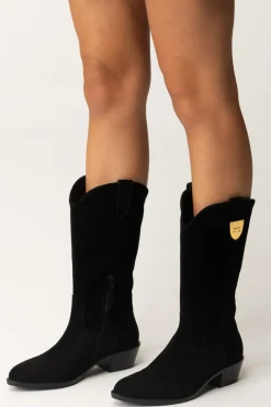 Elisabetta Franchi Bambina Stivali Texani ScamosciatiNERO