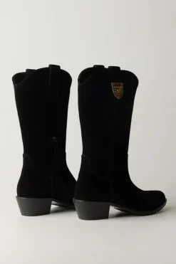 Elisabetta Franchi Bambina Stivali Texani ScamosciatiNERO