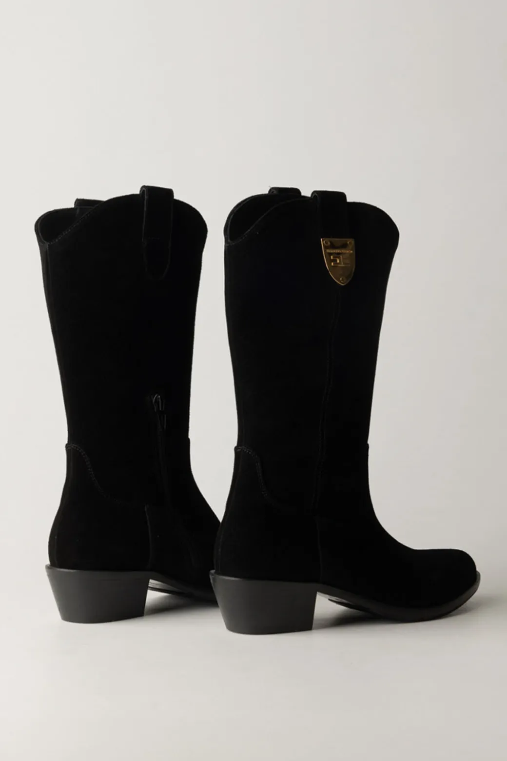 Elisabetta Franchi Bambina Stivali Texani ScamosciatiNERO