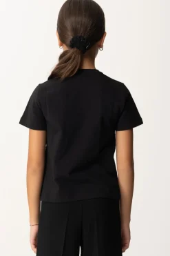 Elisabetta Franchi Bambina T-shirt con Logo In StrassNERO/NERO