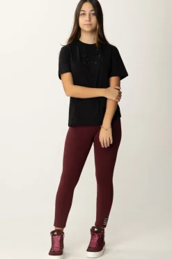 Elisabetta Franchi Bambina T-shirt con Logo In StrassNERO/NERO