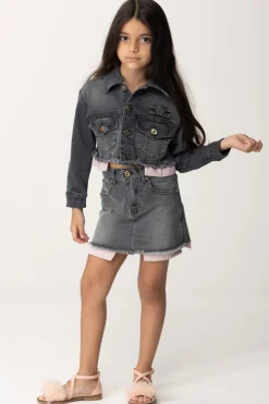 Elisabetta Franchi Bambina Giacca In JeansLIGHT BLACK DENIM