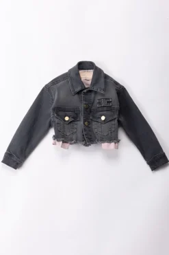 Elisabetta Franchi Bambina Giacca In JeansLIGHT BLACK DENIM