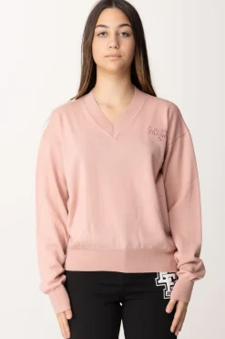 Elisabetta Franchi Bambina Maglia In Lana con Ricamo LogoPOWDER PINK