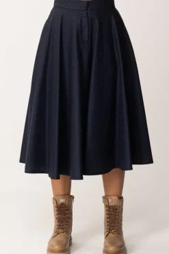 Elisabetta Franchi Bambina Gonna a Ruota In Lana con Ricamo 1998BLU NAVY