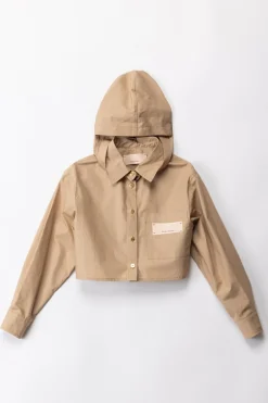 Elisabetta Franchi Bambina Camicia Crop con CappuccioSAND