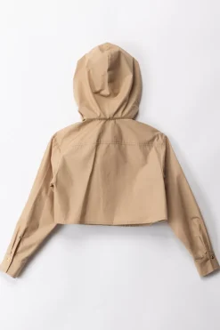 Elisabetta Franchi Bambina Camicia Crop con CappuccioSAND