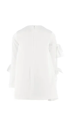 Elisabetta Franchi Bambina Abito In Crepe Satin con FiocchiPANNA CHIARO