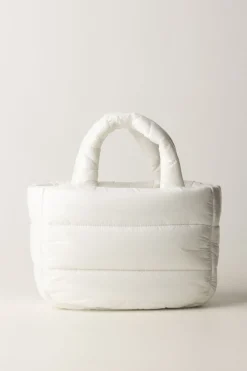 Elisabetta Franchi Bambina Borsa a Mano In Nylon ImbottitaPANNA CHIARO