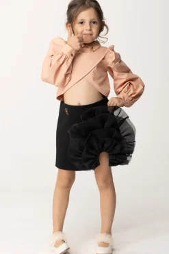 Elisabetta Franchi Bambina Camicia Cropped a IncrocioDESERT ROSES