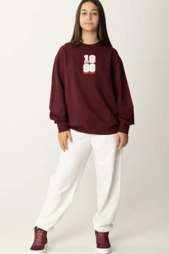 Elisabetta Franchi Bambina Felpa Over con Patch 1998ROUGE NOIR/AVORIO