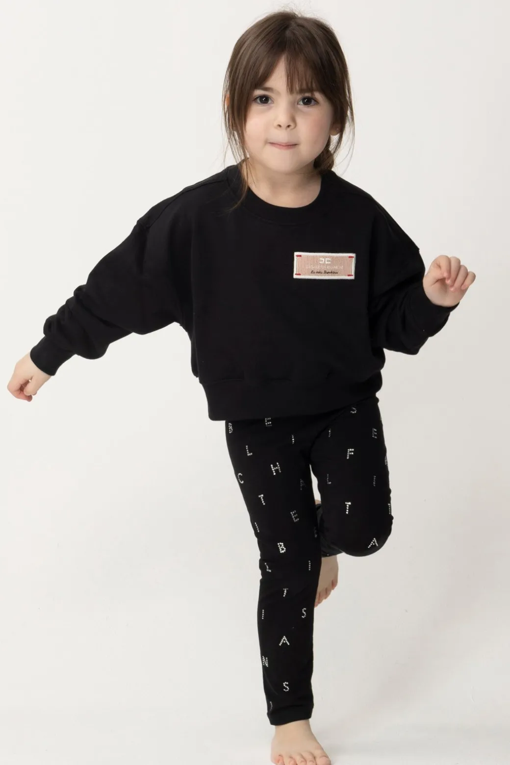 Elisabetta Franchi Bambina Felpa con Etichetta LogoBLACK PINK LABEL