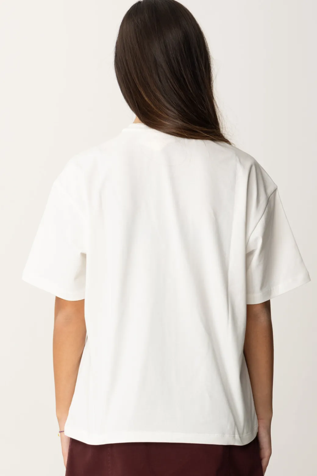 Elisabetta Franchi Bambina T-shirt con Toppa "1998"AVORIO RICAMO ROUGE NOIR