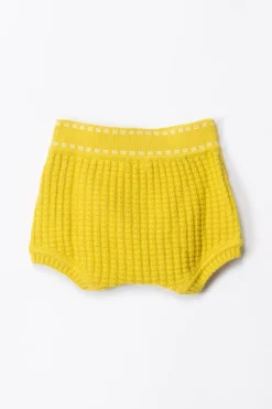 Elisabetta Franchi Bambina Tricot Shorts with LogoCEDAR/IVORY