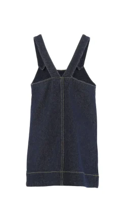 Elisabetta Franchi Bambina Salopette In Denim con Tasche In EcopelleBLU