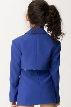 Elisabetta Franchi Bambina Giacca con Fiocchetto In StrassINDIGO BLUE