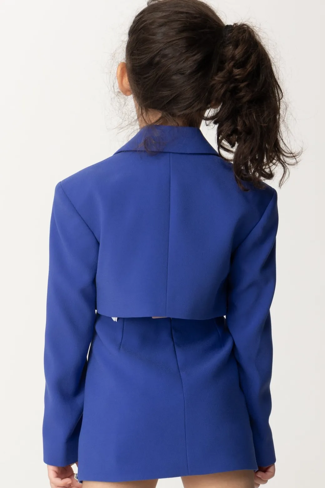 Elisabetta Franchi Bambina Giacca con Fiocchetto In StrassINDIGO BLUE