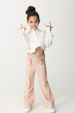 Elisabetta Franchi Bambina Camicia Corta con TascheBLACK PRESS IVORY