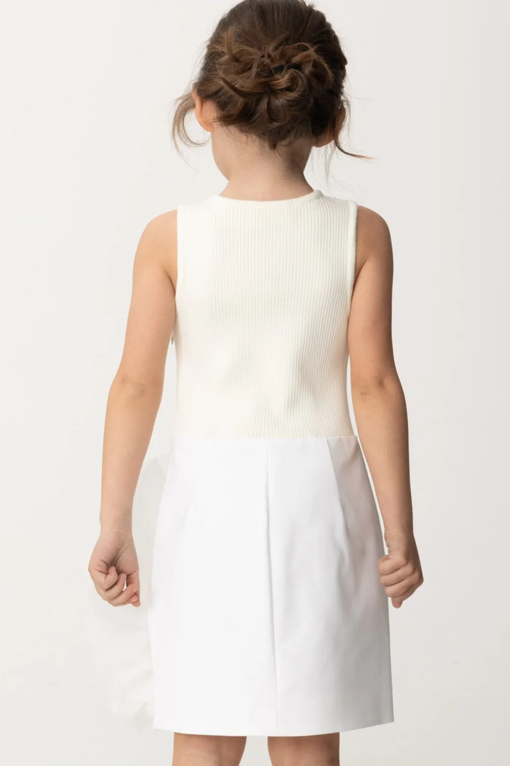 Elisabetta Franchi Bambina Abito con Dettaglio In OrganzaLIGHT CREAM