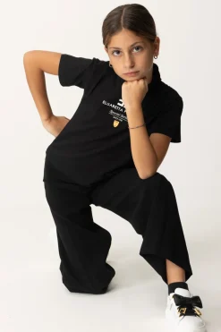 Elisabetta Franchi Bambina T-shirt con Stampa "special Series" e PlacchettaNERO/AVORIO