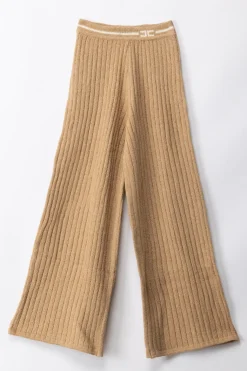 Elisabetta Franchi Bambina Pantaloni con Stampa LogoSAND/BUTTER