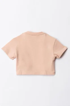 Elisabetta Franchi Bambina T-shirt con Ricamo Lettering e CharmDESERT ROSES