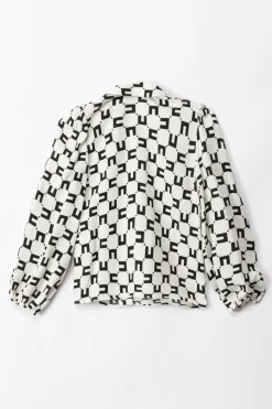 Elisabetta Franchi Bambina Camicia con Stampa Logo a ContrastoBUTTER/BLACK