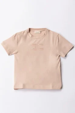Elisabetta Franchi Bambina T-shirt Over con Applicazione Logo CcDESERT ROSES