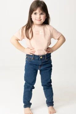 Elisabetta Franchi Bambina T-shirt Over con Applicazione Logo CcDESERT ROSES