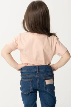 Elisabetta Franchi Bambina T-shirt Over con Applicazione Logo CcDESERT ROSES