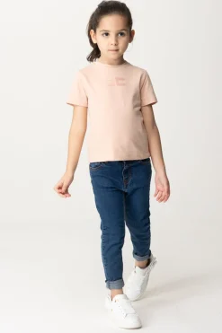 Elisabetta Franchi Bambina T-shirt Over con Applicazione Logo CcDESERT ROSES
