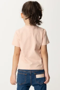 Elisabetta Franchi Bambina T-shirt Over con Applicazione Logo CcDESERT ROSES