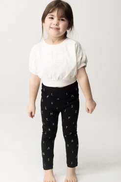 Elisabetta Franchi Bambina Felpa Crop Maniche Corte e LogoLIGHT CREAM