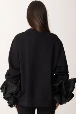 Elisabetta Franchi Bambina Felpa con Ruches In TaffetàNERO/NERO/NERO