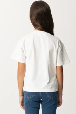 Elisabetta Franchi Bambina T-shirt con Stampa Logo e LetteringPANNA CHIARO