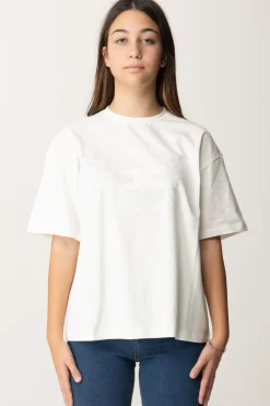 Elisabetta Franchi Bambina T-shirt con Stampa Logo e LetteringPANNA CHIARO