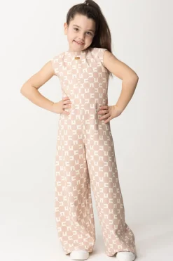 Elisabetta Franchi Bambina Tuta con Logo All-overNAKED/BUTTER