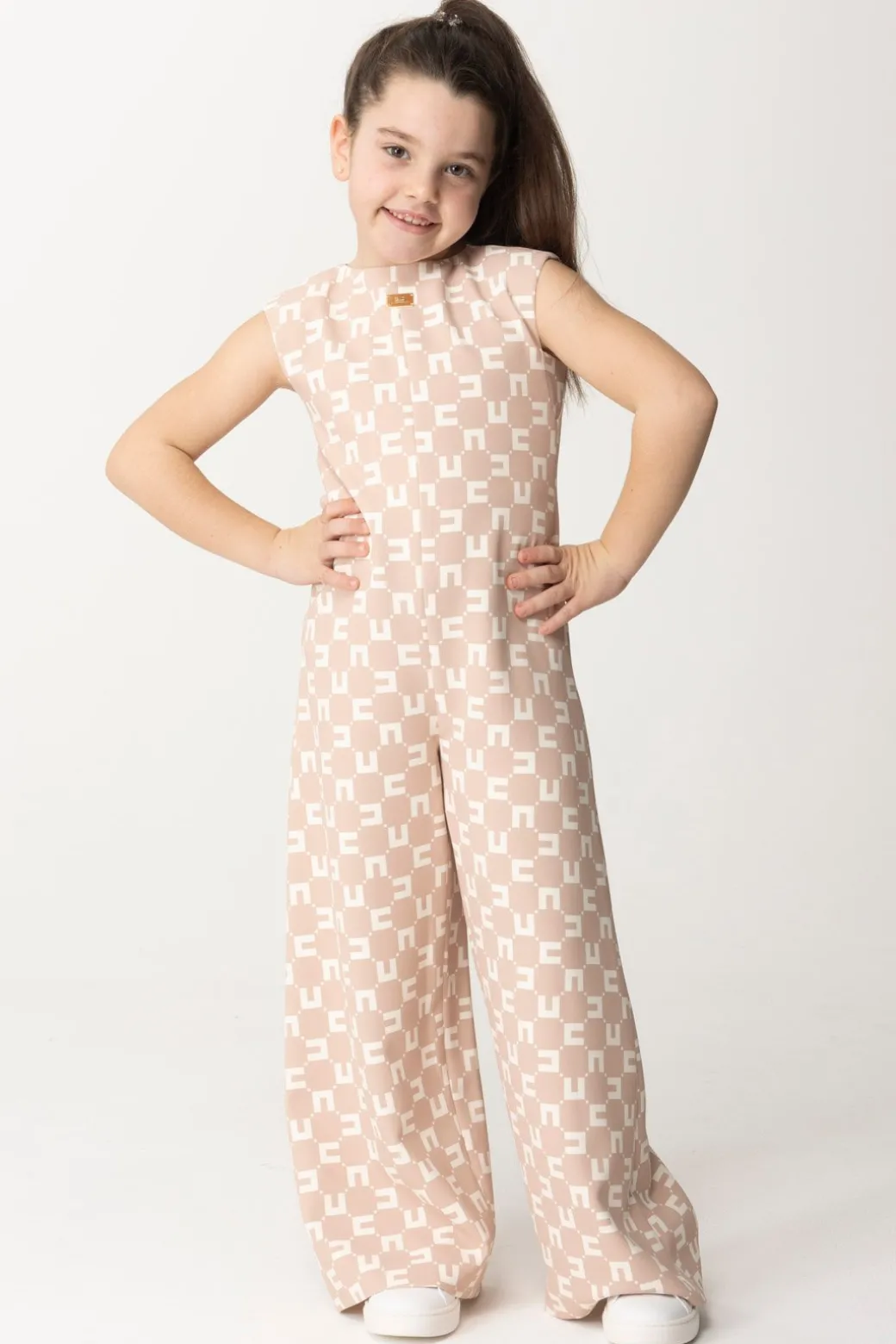 Elisabetta Franchi Bambina Tuta con Logo All-overNAKED/BUTTER