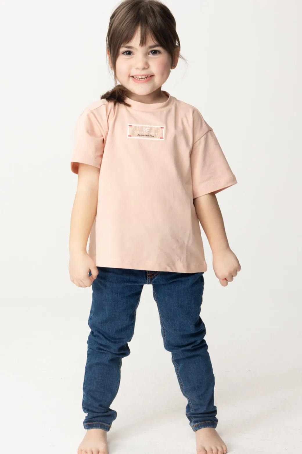 Elisabetta Franchi Bambina T-shirt con Etichetta LogoDESERT ROSES PINK LABEL