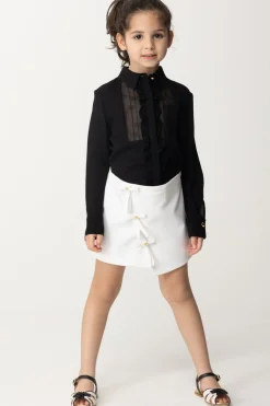 Elisabetta Franchi Bambina Minigonna a Portafoglio con FiocchettiLIGHT CREAM